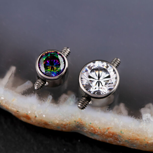 Накрутка-соединитель с фианитом для Индастриала 1.6 мм фото 3